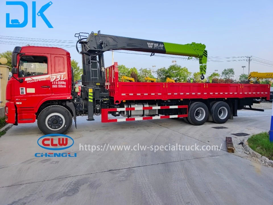 Dongfeng 6x4 12-ton 6-section Boom Straight Arm Truck-mounted Crane suppliers
